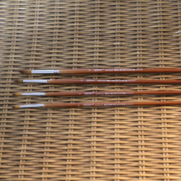 Worison 4-Piece Long Handle Synthetic Round Pointed Tip Artist Paint Brushes Set - Picture 1 of 5